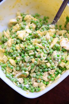 My grandma's summer pea salad with dill! This chilled salad is only 6 ingredients and so easy to throw together for potlucks or family gatherings. Especially quick if you already have hard-boiled eggs. Vegetarian and gluten-free. Cold Pea Salad, English Pea Salad, Salad With Dill, Boiled Egg Recipes, Pea Salad Recipes, Greek Salad Recipes, Pea Salad, Best Salad, Grandmas Recipes