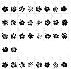 the hawaiian flower symbols are shown in black and white