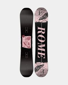 a snowboard that has been designed to look like it is upside down