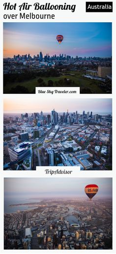 hot air balloons flying over melbourne, australia