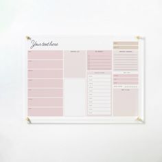 a pink and white planner with the words you can't have written on it