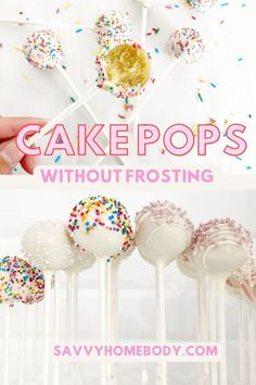 cake pops with frosting and sprinkles on them