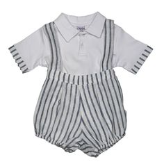 Sunny Stripes: Linen Romper & Pima Cotton Polo Set Dress your little guy in breezy comfort and classic charm with this adorable summer outfit. Cool & Coordinated: -Linen Romper Shorts with Suspenders:  Made from high-quality, breathable linen, these comfy romper shorts feature playful suspenders (not adjustable) for a touch of vintage flair. The soft fabric is gentle on delicate skin, and the design keeps your little one cool on hot summer days. -Matching Striped Pima Cotton Polo:  The perfect p Shorts With Suspenders, Outfit Cool, Comfy Romper, Romper Shorts, Linen Romper, Boys Stripes, Clothing Gifts, Bridesmaid Outfit, Cotton Polo