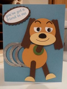 there is a card with a dog on it