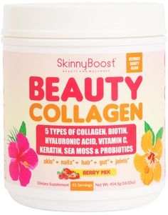 PRICES MAY VARY. ULTIMATE BEAUTY MIX- is the Ultimate Beauty Blend of clinically studied ingredients proven to support the skin’s elasticity and help promote resistance to aging. The first ultimate beauty blend with all of the premium ingredients you need in one perfect mix! Our beauty blend has ALL FIVE types of collagen plus biotin, hyaluronic acid, vitamin C, and keratin for amazing skin and strong nails and hair, probiotics for gut health and clear skin, and sea moss. No more taking multiple Nails And Hair, Glutathione Whitening, Herbal Elixir, Happy Gut, Coconut Oil Pulling, Sea Moss, Strong Nails, Diet Supplements, Premium Ingredients