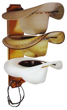 BB Ranch® Rolled Oak 3 Tiered Cowboy Hat Rack | Sheplers Diy Cowboy Hat Rack, Vibe House, Ivy Room, Diy Hat Rack, Straw Cowgirl Hat, Cowboy Hat Rack, Brown Cowboy Hat, Saddle Rack, Western Bedroom Decor