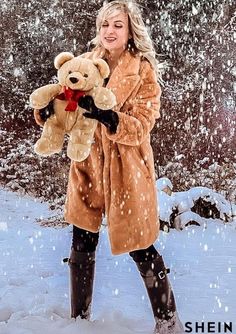 Perfect Snowy  Faux Fur Teddy Coat. Let it Snow Winter Coat Snow, Advertising Board, Faux Fur Coats