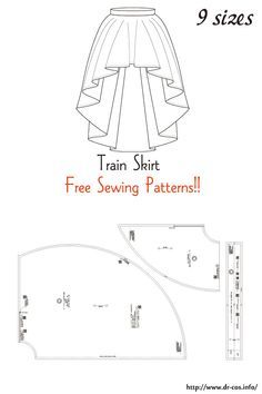 the sewing pattern for a skirt is shown