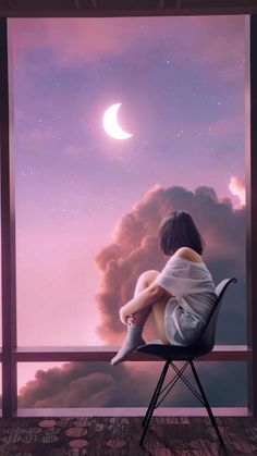 Girl Wallpapers For Phone, The Moon And Stars, Shadow Pictures, Pretty Wallpapers Backgrounds, Alam Yang Indah, Moon And Stars, Anime Scenery Wallpaper