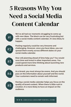 the five steps to social media content calendar