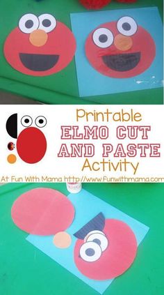 an elmo cut and paste activity for kids