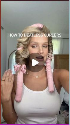 How To Put Your Hair In Heatless Curls, Heated Curls Hairstyles, Satin Hair Curler Tutorial, Hair Curl Heatless, How To Use Heatless Hair Curlers, How To Get Perfect Heatless Curls, Heartless Hair Curler Tutorial, Using Heatless Curlers, How To Use The Heatless Curler