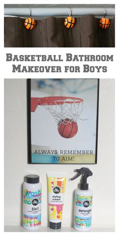 an image of basketball bathroom makeover for boys