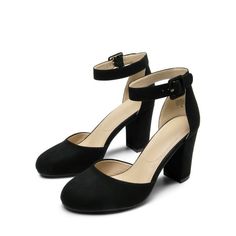 These Womens High Heel Closed Toe Chunky Wedding Shoes offer flexible anti-slip outsole, and U-shaped heel cup for stability and comfort during long wear. Versatile and classic, they're perfect for work and other occasions, with a breathable insole for a dry, comfortable fit. Size: 8.5.  Color: Black.  Gender: female.  Age Group: adult. Wedding Shoes Pumps, Mary Jane Pumps, Mary Jane Heels, Low Block Heels, Shoes Pumps, Womens High Heels, Pump Shoes, Wedding Shoes, Cosplay Costumes