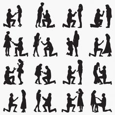 silhouettes of people sitting and standing in different positions, with one man holding the other's hand