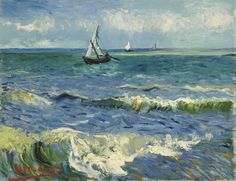 a painting of a sailboat in the ocean