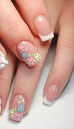 (paid link) nail design ideas at home simple>>> Check for Today Deals! Nails With Flowers, Manicure Nail Designs, Pretty Nail Art Designs, Nail Art Designs Videos, Pretty Nail Art, Short Acrylic Nails Designs, Nail Designs Glitter, 3d Nail Art, Pretty Acrylic Nails