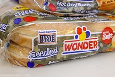 two packages of wonder bread sitting on top of each other