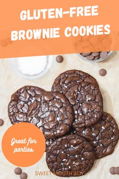 gluten - free brownie cookies with chocolate chips and sprinkles