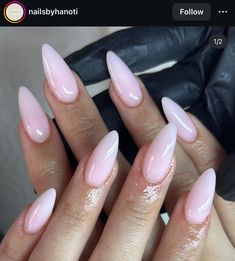 Milky Pink Almond Nails, Pink Almond Nails, Clean Girl Nails, Milky Pink, Milky Nails, Girl Nails, Casual Nails, Almond Acrylic Nails, Soft Nails