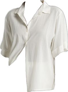 Summer Short Sleeve Collared Shirt, Collared Short Sleeve Shirt For Summer Daywear, White Collared Neckline Top For Vacation, Summer Daywear Blouse With Collared Neckline, White Collared Top For Vacation, Summer Shirt With Collared Neckline For Daywear, Solid Color Summer Short Sleeve Shirt With Johnny Collar, White Collared Blouse For Summer, White Collared Blouse For The Beach