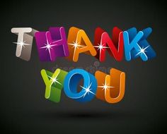 the word thank you written in 3d letters on a black background