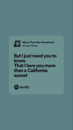 the text reads, but i just need you to know that i love you more than a california sunset