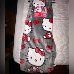 Grey, Red & White Hello Kitty Blanket, Willing To Negotiate Pricing. Only 1 Available ;) Hello Kitty Blankets, Disney Princess Backpack, White Hello Kitty, Baby Shopping Cart, Hello Kitty Blanket, Boo Sign, Silly Shirt, Kitty Items, Cute Eye Makeup