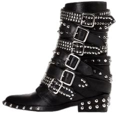 Edgy Leather Platform Boots With Studs, Edgy Leather Platform Boots With Grommets, Rocker Leather Boots With Studs, Leather Rocker Boots With Studs, Punk Leather Moto Boots With Silver Studs, Edgy Studded Platform Boots For Fall, Edgy Fall Platform Boots With Studded Outsoles, Edgy Leather Moto Boots With Spikes, Edgy Leather Moto Boots With Grommets