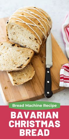 a loaf of bread sitting on top of a cutting board