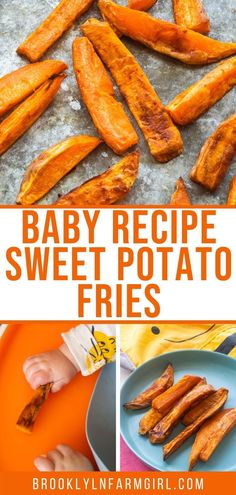 baby recipe sweet potato fries with text overlay