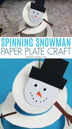 this paper plate snowman craft is perfect for kids to make it looks like they are making