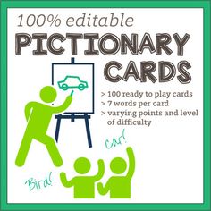 a poster with words and pictures on it that say, 100 % editable pictorial cards