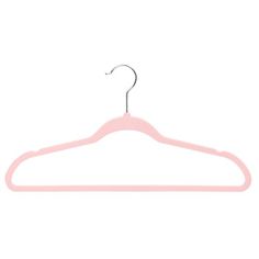 a pink plastic hanger on a white background