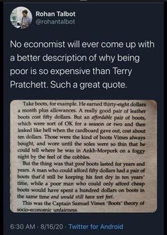 an old paper with the caption that says no economic will ever come up with a better description of why being poor is so expensive than