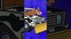 a cow is riding in the back of a truck