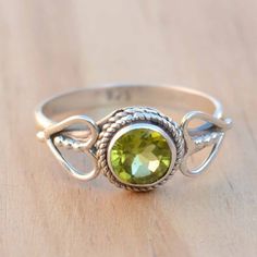 Dainty Peridot Promise Ring, Adjustable Heart Ring With Birthstone, Adjustable Round Heart Ring With Gemstone, Stackable Peridot Promise Ring, Adjustable Peridot Ring, Adjustable Round Peridot Ring, Green Crystal Ring, August Birthstone Ring, Gemstone Ring Silver