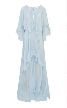 Woman Dress, Chiffon Maxi, Chiffon Maxi Dress, Silk Slip, Abayas Fashion, Bahrain, Beach Wear, Silk Chiffon, Ruffle Trim