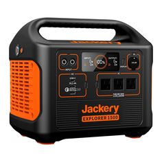 an orange and black portable power station