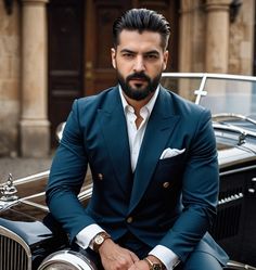 Fashion Top Outfits, Fashion Top, Peaky Blinders, Blue Suit, Hair Hacks, Top Styles, Top Outfits