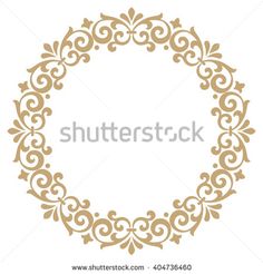 an ornate gold frame with scrolls and leaves in the center, on a white background