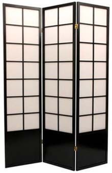 a tall black and white room divider