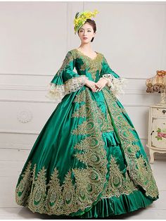 Maria Antonietta Rococo 18th Century Vacation Dress Christmas flare Dress Ball Gown Prom Dress Women's Satin Costume Black / Burgundy / Green Vintage Cosplay Party Prom Floor Length 4328355 2021 – $154.09 Victorian Dress Costume, Ball Gown Plus Size, Masquerade Ball Gowns, Costume Masquerade, Masquerade Ball Gown, Vintage Ball Gowns, 18th Century Dress, Century Dress, Gown Plus Size