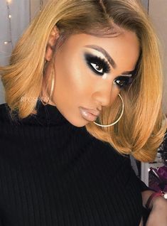 Blonde Side Part Bob Hair Lace Front Wig - glamstylist002 Blonde Side Part Bob, Blonde Side Part, Hair With Volume, Cornrow Braids Men, Side Part Bob, Hairstyles For Fine Hair, Blonde Bob Haircut, Short Bobs, Beautiful Black Hair