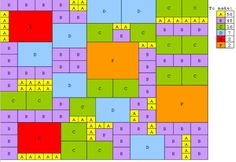 an image of a game board with numbers and letters on it, all in different colors