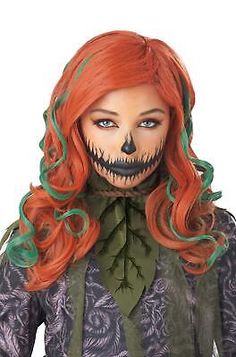 Premium Quality Pumpkin Vines Wig Orange Long Fancy Dress Up Halloween Adult Costume Accessory, women's dresses Adult Pumpkin Costume, Nem Halloween Makeup, Pumpkin Vine, Green Costumes, Pumpkin Halloween Costume, Pumpkin Queen, Kids Wigs, California Costumes, Pretty Pumpkins