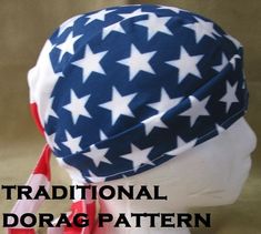 a hat with stars on it and the words traditional doragg pattern written below