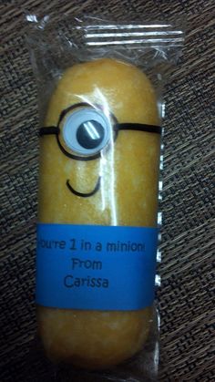 there is a plastic bag with an image of a minion in it and the words, you're 1 in a million from carcasa