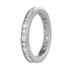 Show her that your love and commitment is everlasting with this gorgeous Contessa Di Capri cubic zirconia eternity band.Click on this JEWELRY & WATCHES GUIDE to learn about fit, styles, materials and more! RING DETAILS 3mm Metal: sterling silver Plating: rhodium Finish: polished Packaging: boxed Cubic ZirconiaSTONE DETAILS Stone type: cubic zirconia Total weight: 2 ct. Shape: baguette cut,Shape: square Clear Setting: channel Gemstones may have been treated to enhance their appearance. Special ca Baguette Eternity Band, Square Stone, Zoo Animal, Detailed Ring, Baguette Cut, Eternity Band, Square Bag, Eternity Bands, Bago