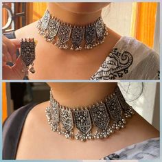 Kolkata Aesthetic, Oxidised Choker, Afghani Jewelry, Black Metal Jewelry, Oxidised Jewelry, Traditional Boho, Indian Choker